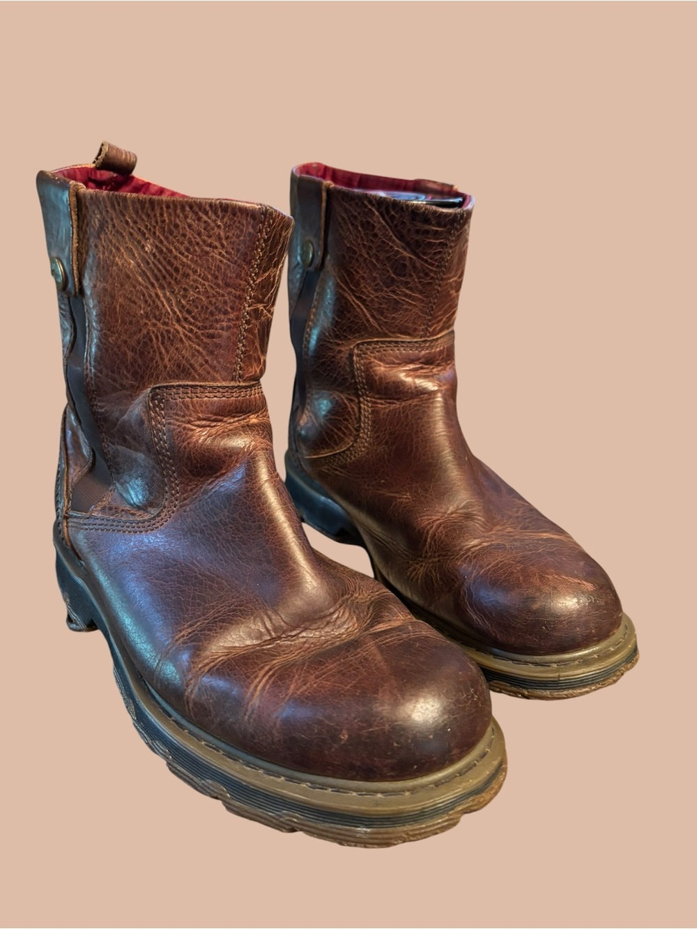 Dr. Marten’s Brown Leather Boots with Pull-On Tabs